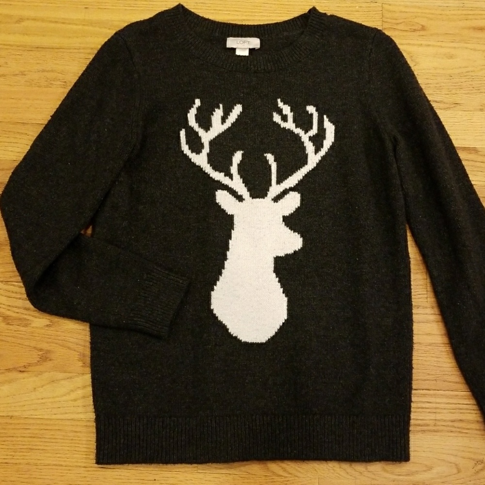 Grey Reindeer Sweater